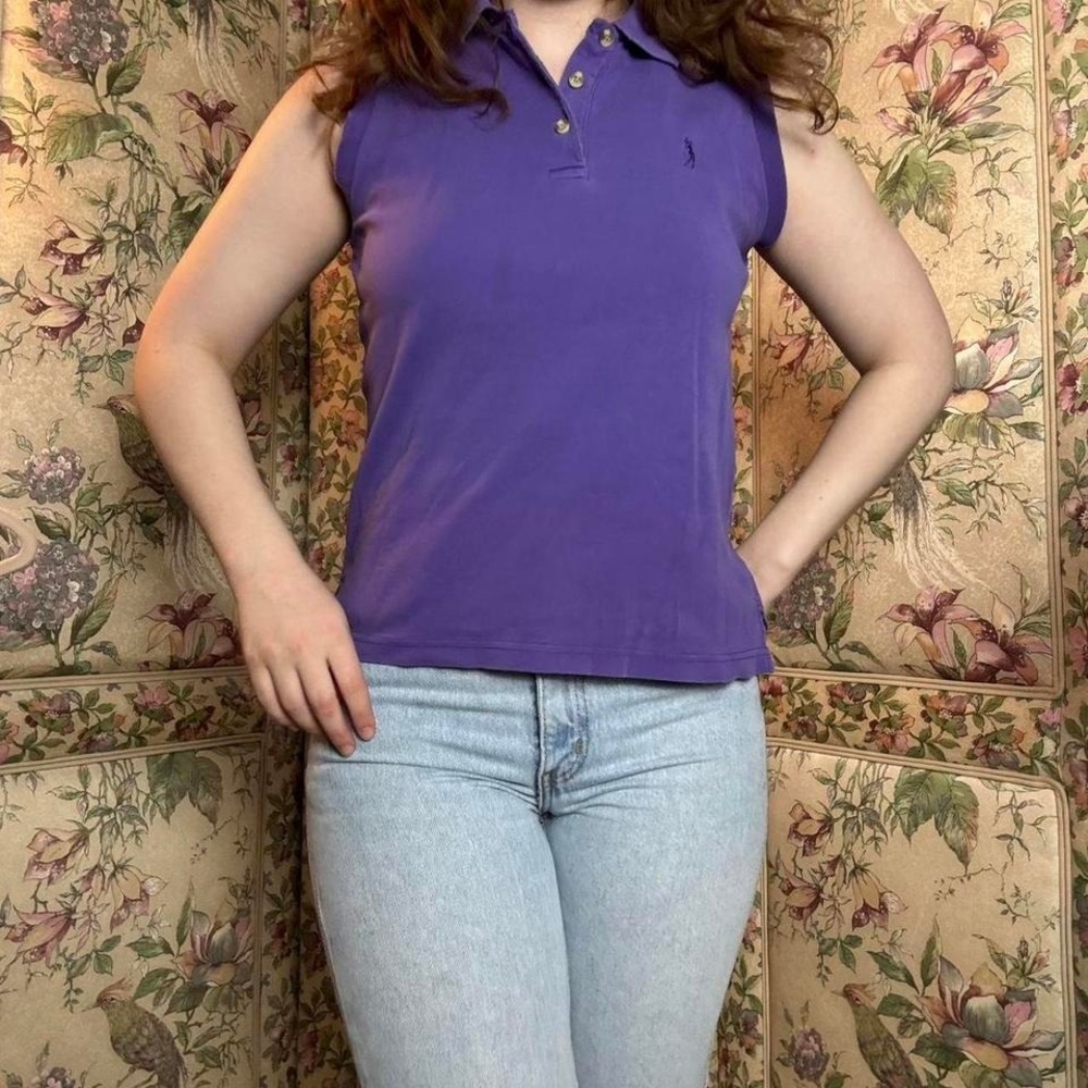 Vintage sleevless polo by Izod sz Small purple